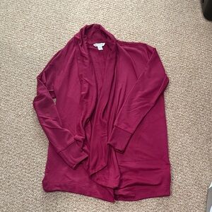 Women's Athleta Burgundy Open Front Cardigan